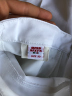 Pantalon Miss Sixty blanc évasé à pli permanent années 2000