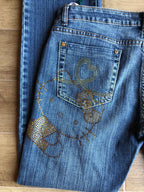 Jeans Vintage Hello Kitti dritti. Anni 2000 vita bassa