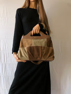 Wildledertasche von Carpisa im Stil der 2000er mit Karree-Muster