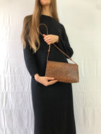 Schultertasche aus Pythonleder und Leder im Stil der 90er