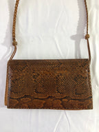 Schultertasche aus Pythonleder und Leder im Stil der 90er
