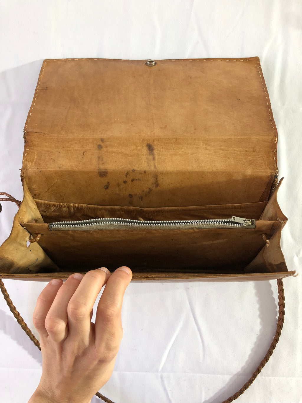 Schultertasche aus Pythonleder und Leder im Stil der 90er