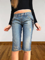Capri-Jeans von Miss Sixty mit Strasssteinen und niedriger Taille im 2000er-Jahre-Stil