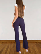 MISS SIXTY purple trousers with belt and back zips