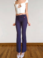 MISS SIXTY purple trousers with belt and back zips