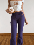 MISS SIXTY purple trousers with belt and back zips