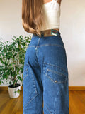 Jeans Cargo Vintage anni 90 con tasche grandi. Gamba ampia