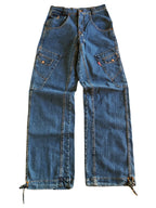 Jeans Cargo Vintage anni 90 con tasche grandi. Gamba ampia