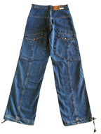Jeans Cargo Vintage anni 90 con tasche grandi. Gamba ampia