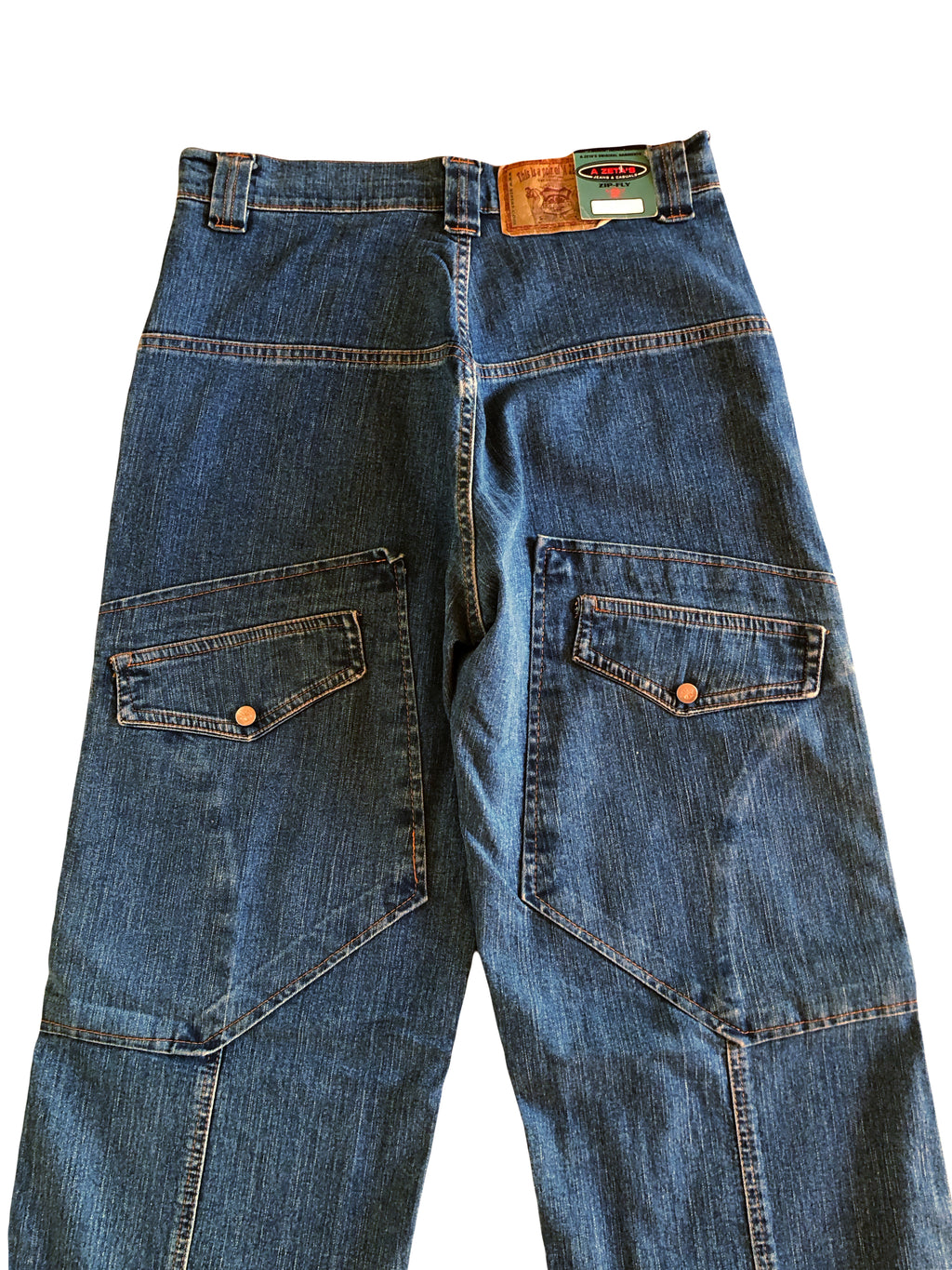 Jeans Cargo Vintage anni 90 con tasche grandi. Gamba ampia