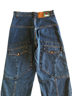 Jeans Cargo Vintage anni 90 con tasche grandi. Gamba ampia