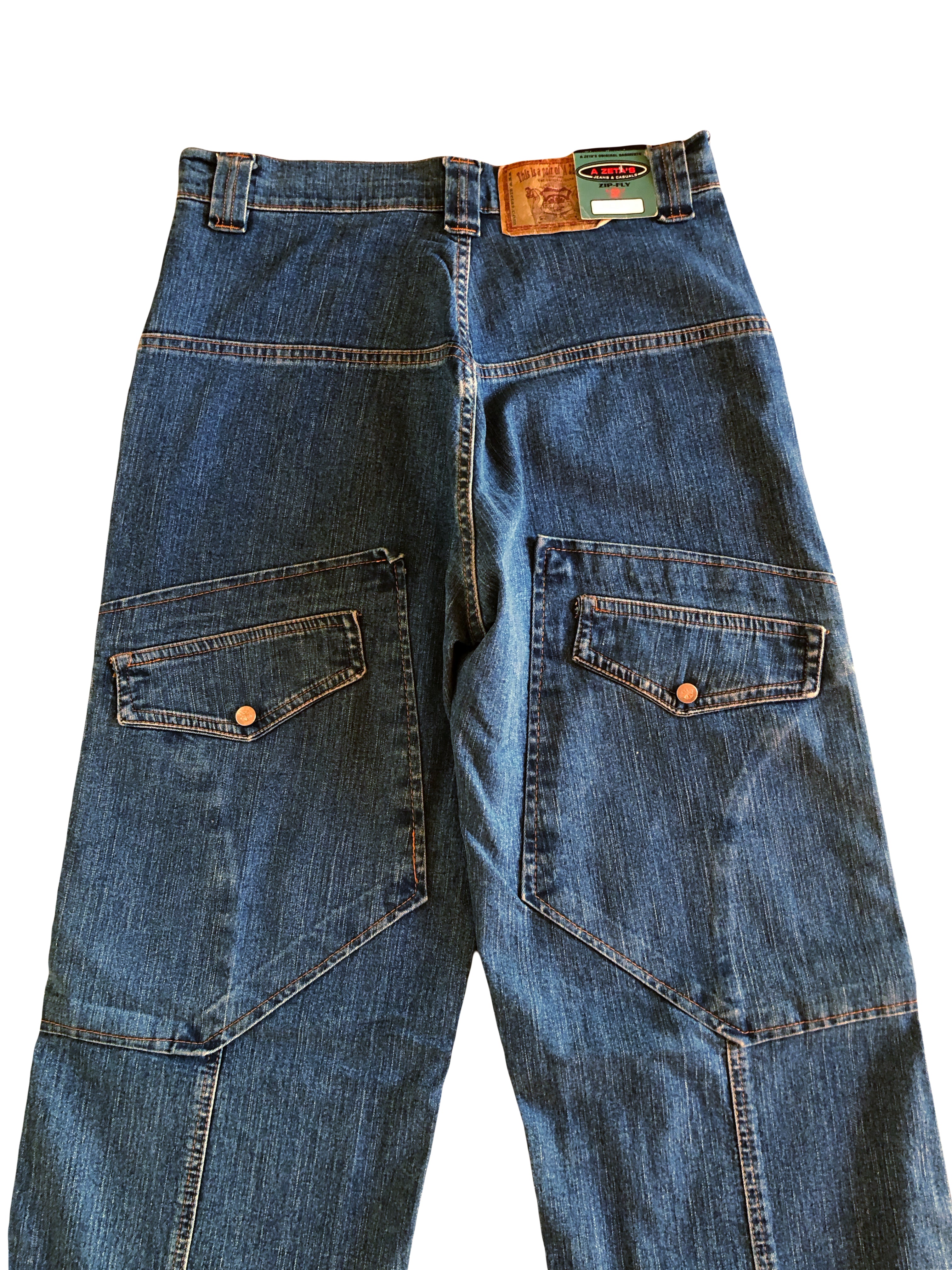 Jeans Cargo Vintage anni 90 con tasche grandi. Gamba ampia