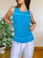 Haut turquoise indien bohème années 2000