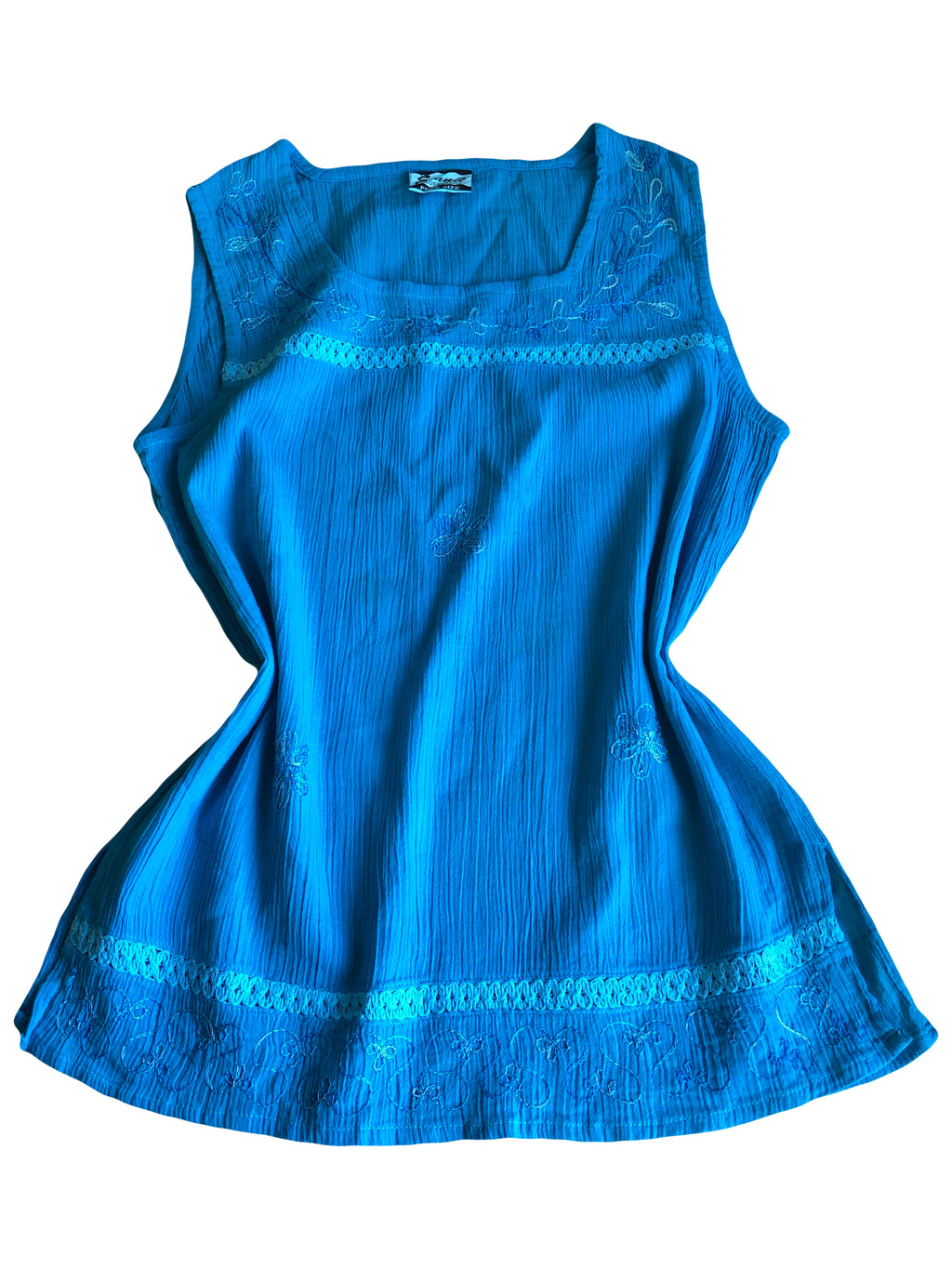 Haut turquoise indien bohème années 2000