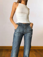 Jeans vintage anni 90 svasati grigi