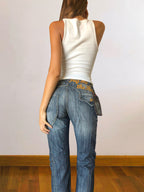 Jeans vintage anni 90 svasati grigi