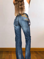 Jeans vintage anni 90 svasati grigi