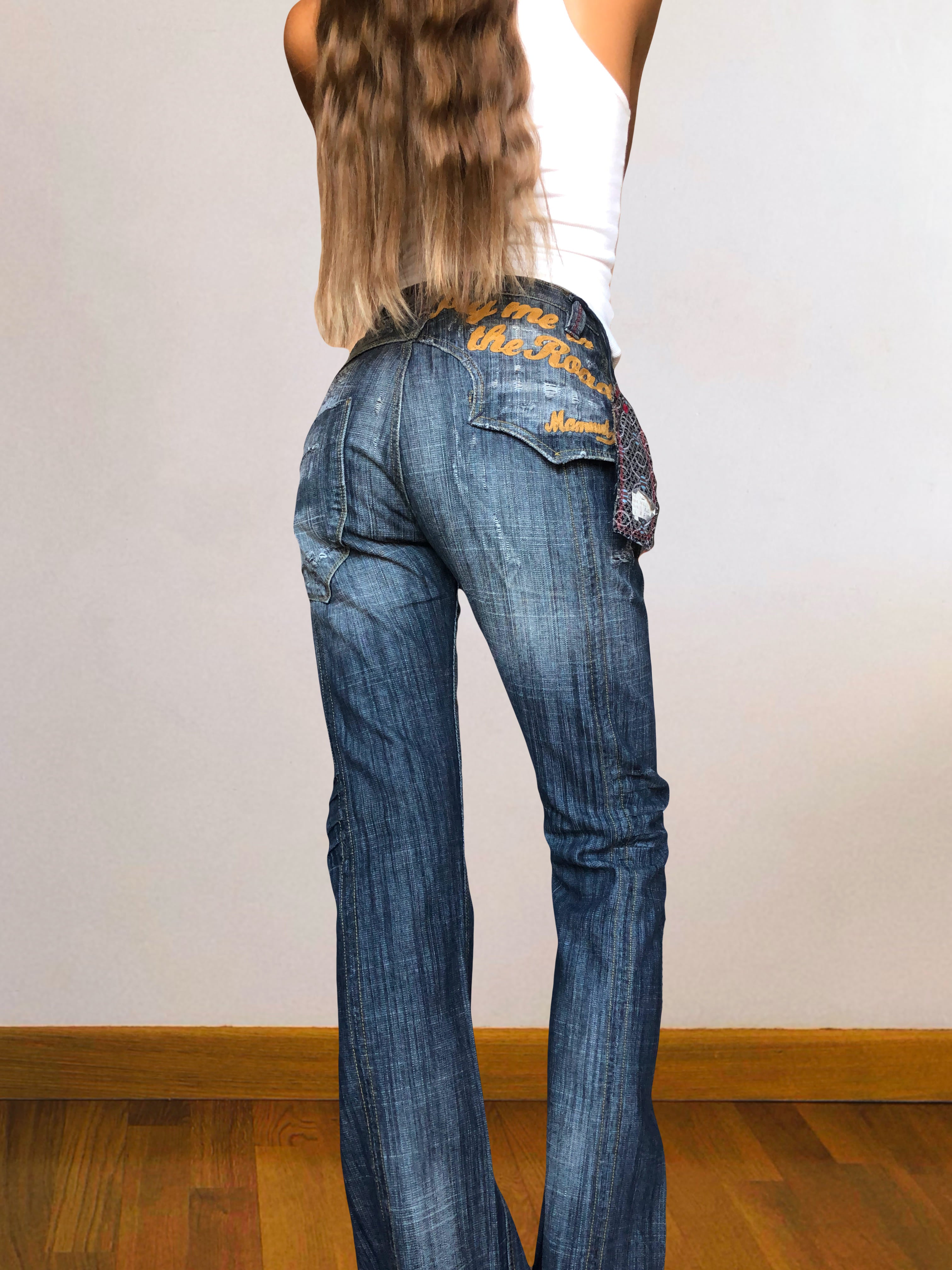 Jeans vintage anni 90 svasati grigi