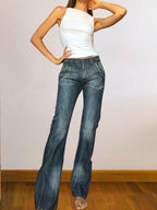 Jeans vintage anni 90 svasati grigi