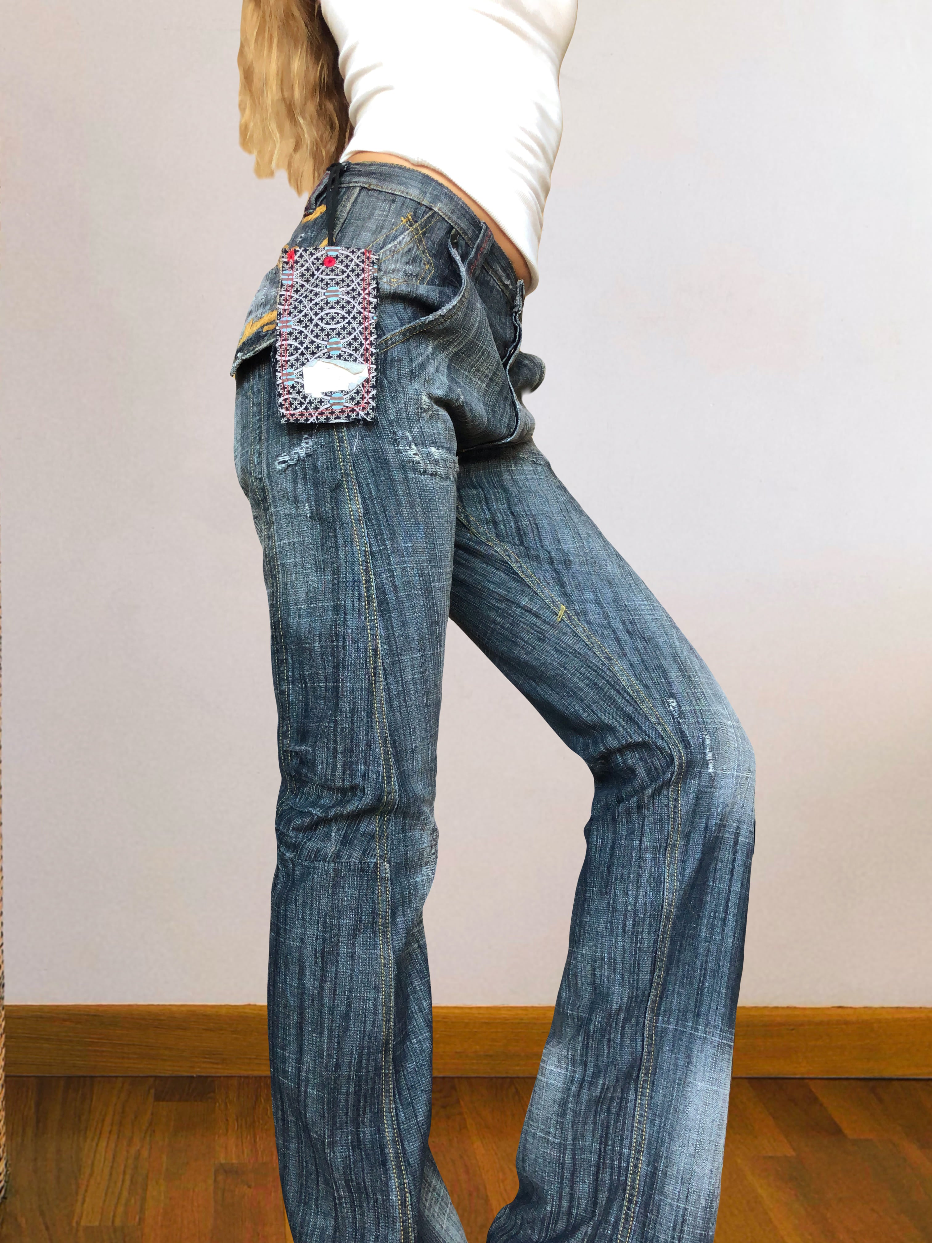 Jeans vintage anni 90 svasati grigi