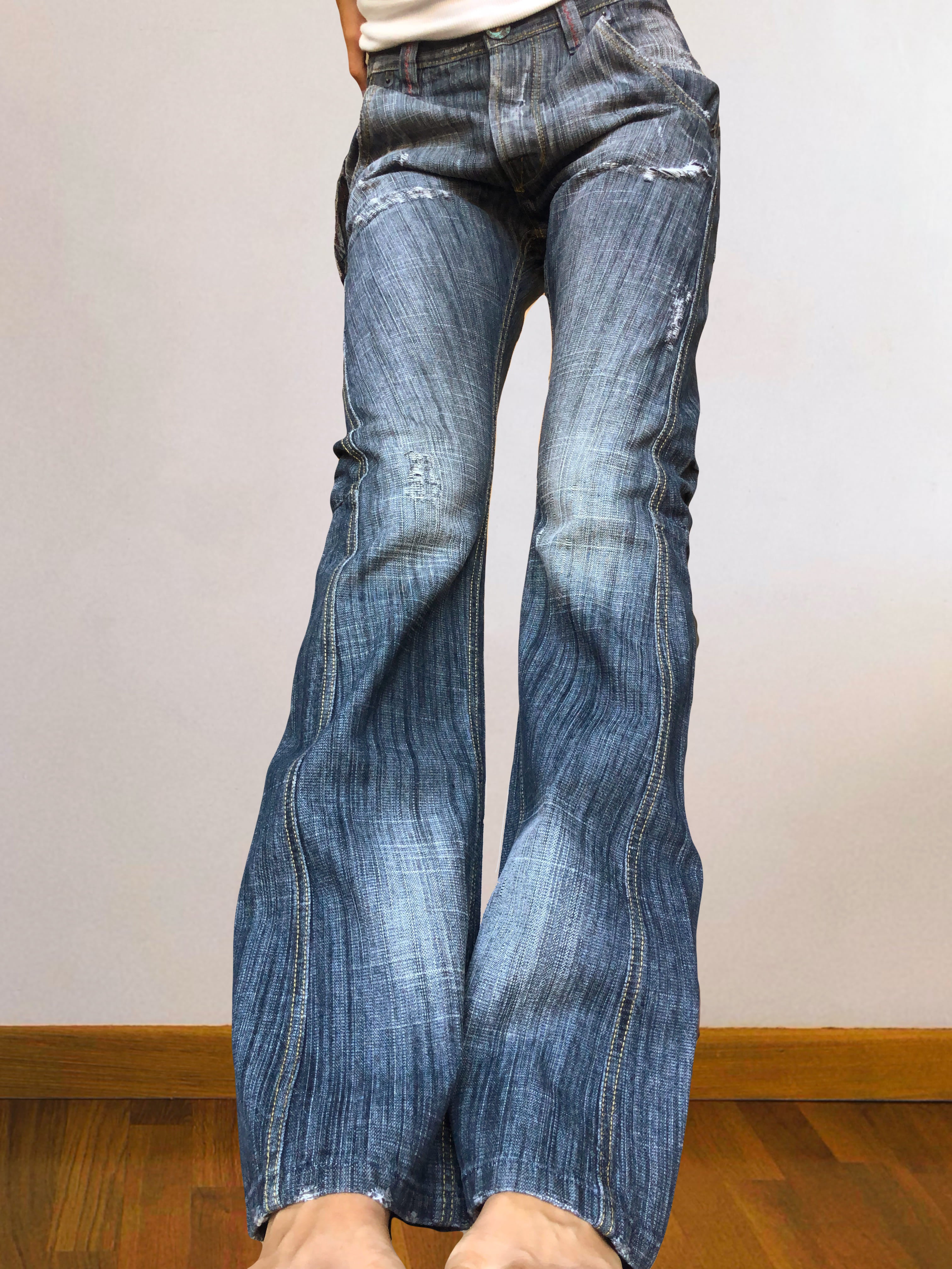 Jeans vintage anni 90 svasati grigi