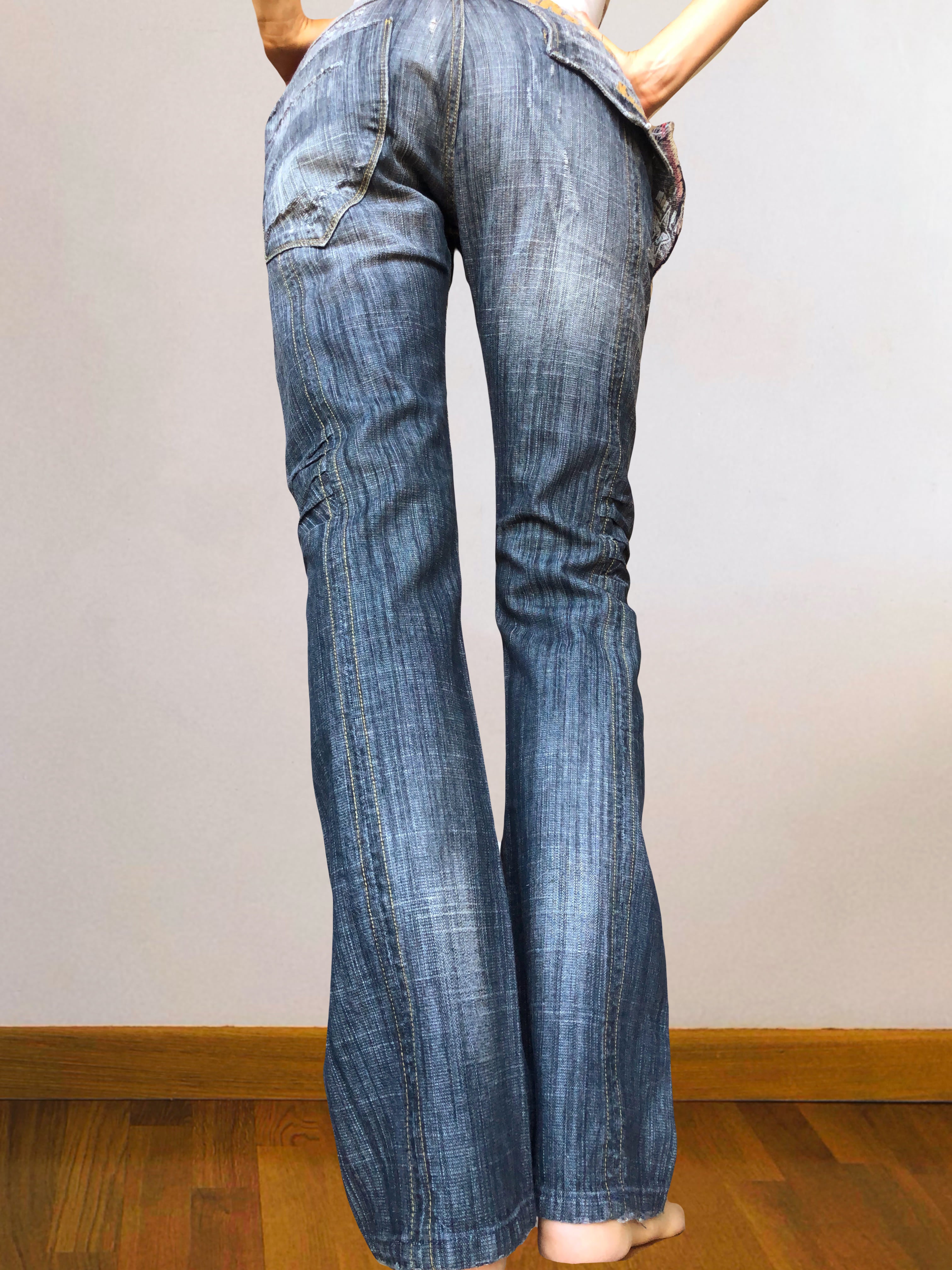 Jeans vintage anni 90 svasati grigi