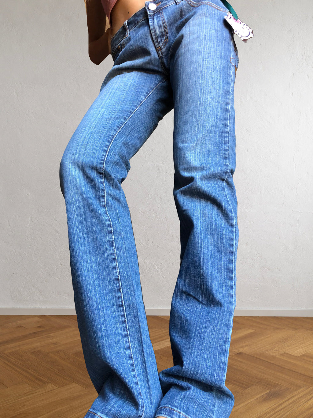 Jeans Vintage Hello Kitti dritti. Anni 2000 vita bassa