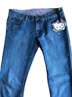 Jeans Vintage Hello Kitti dritti. Anni 2000 vita bassa