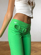 Shorts Capri vert fluo Miss Sixty années 2000