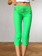 Shorts Capri vert fluo Miss Sixty années 2000