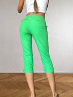 Shorts Capri vert fluo Miss Sixty années 2000