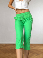 Shorts Capri vert fluo Miss Sixty années 2000
