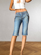 Capri-Jeans von Miss Sixty mit Strasssteinen und niedriger Taille im 2000er-Jahre-Stil