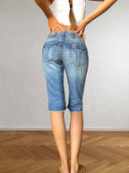 Capri-Jeans von Miss Sixty mit Strasssteinen und niedriger Taille im 2000er-Jahre-Stil