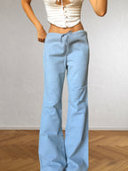 Pantaloni Vintage ONYX anni 90 in cotone. Vita bassa con laccio, gamba ampia