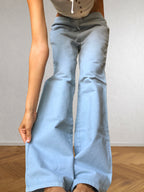 Pantaloni Vintage ONYX anni 90 in cotone. Vita bassa con laccio, gamba ampia