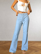 Pantaloni Vintage ONYX anni 90 in cotone. Vita bassa con laccio, gamba ampia