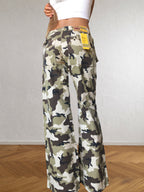 Pantaloni Militari Mimetici anni 90. Gamba ampia vita bassa