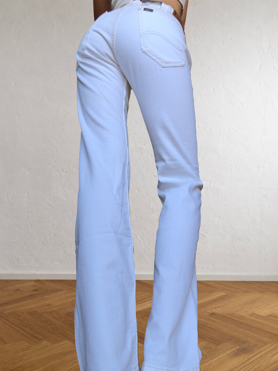 Jeans Bianchi LEE anni 90. A vita bassa svasati dritti