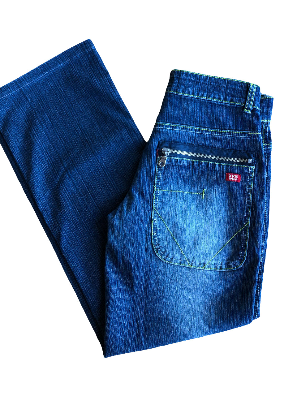 Jeans Vintage anni 2000 Blu sfumati. Zip posteriori