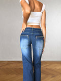 Jeans Vintage anni 2000 Blu sfumati. Zip posteriori