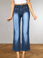 Jeans Vintage anni 2000 Blu sfumati. Zip posteriori
