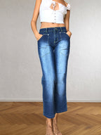 Jeans Vintage anni 2000 Blu sfumati. Zip posteriori