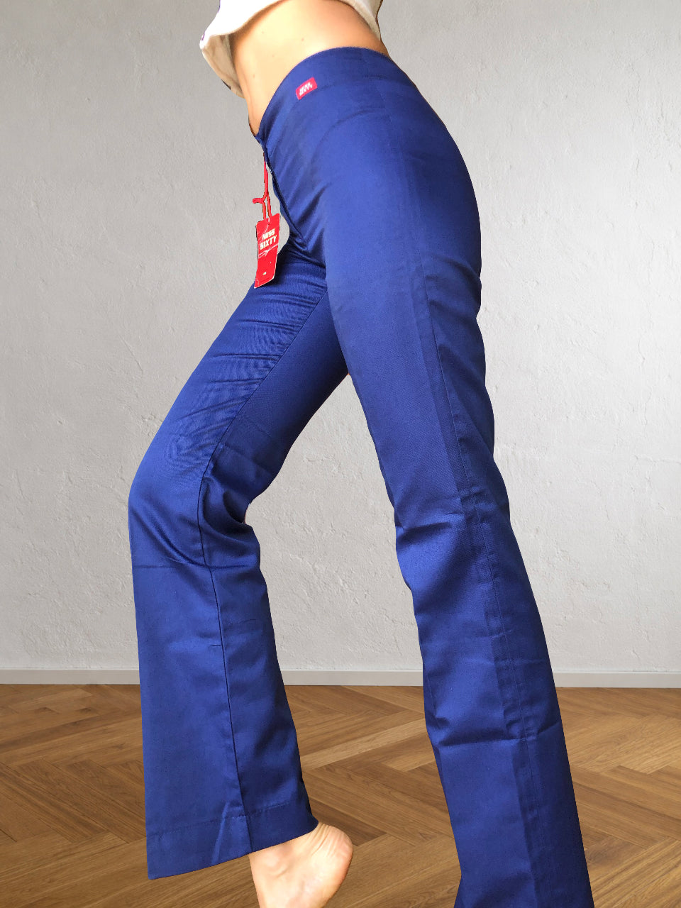 Pantalone Blu Miss Sixty anni 90 Svasato con riga permanente