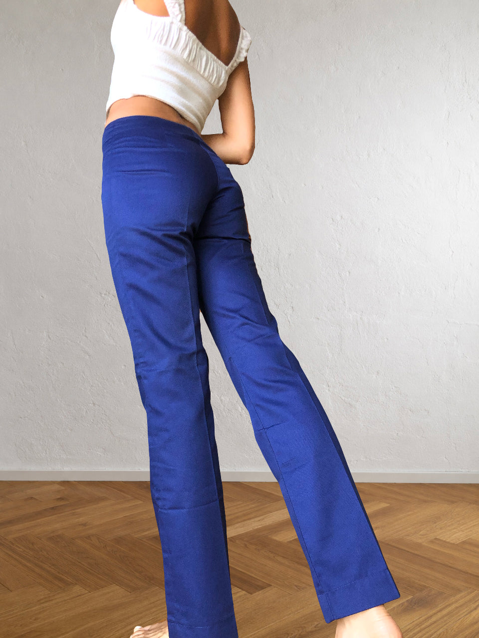 Pantalone Blu Miss Sixty anni 90 Svasato con riga permanente