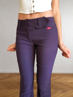 MISS SIXTY purple trousers with belt and back zips