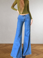 2000s low-rise bell-bottom jeans