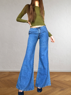 2000s low-rise bell-bottom jeans