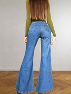 2000s low-rise bell-bottom jeans