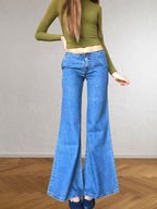 2000s low-rise bell-bottom jeans